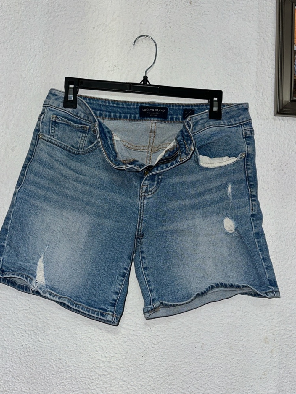 Lucky Brand Light Blue Distressed Denim Shorts